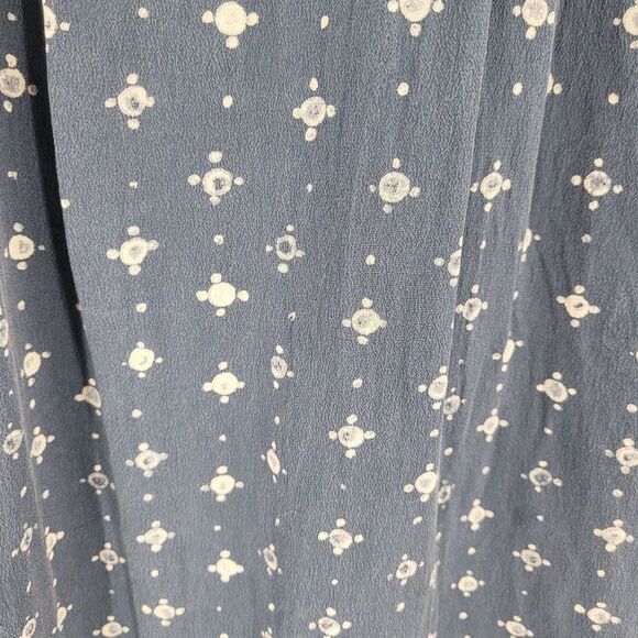 Madewell Womens Silk Medallion Dot Maxi Dress Blue Sz 4 Tiered Flowy Modest - Picture 4 of 15